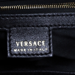 Pre Owned Versace Black Leather Frame Satchel