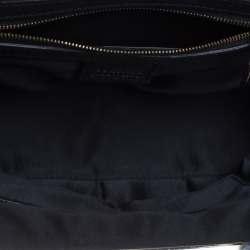 Pre Owned Versace Black Leather Frame Satchel