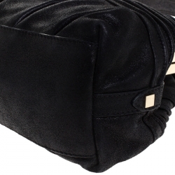 Pre Owned Versace Black Leather Frame Satchel