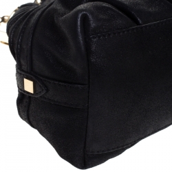 Pre Owned Versace Black Leather Frame Satchel