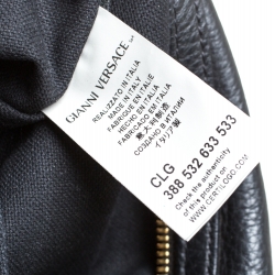 Pre Owned Versace Black Leather Medusa Boston Bag