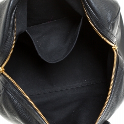 Pre Owned Versace Black Leather Medusa Boston Bag