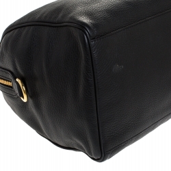 Pre Owned Versace Black Leather Medusa Boston Bag