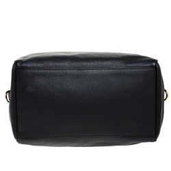 Pre Owned Versace Black Leather Medusa Boston Bag