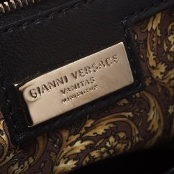 Versace Black Barocco Leather Altea Top Handle Bag