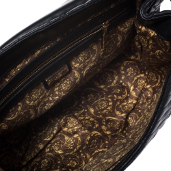 Versace Black Barocco Leather Altea Top Handle Bag