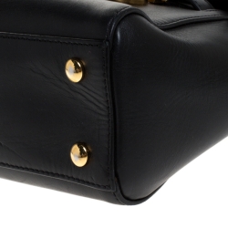 Pre Owned Versace Black Leather Small Medusa Medallion Tote