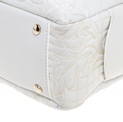 Versace White Leather Demetra Vanitas Top Handle Bag