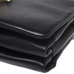 Pre Owned Versace Black Leather Medusa Flap Shoulder Bag