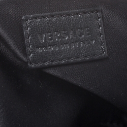 Pre Owned Versace Black Leather Medusa Flap Shoulder Bag