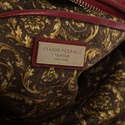 Pre Owned Versace Red Leather Medusa Charm Shoulder Bag