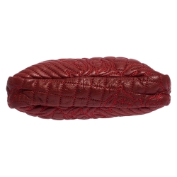 Pre Owned Versace Red Leather Medusa Charm Shoulder Bag