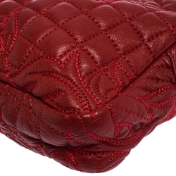 Pre Owned Versace Red Leather Medusa Charm Shoulder Bag