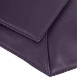 Pre Owned Versace Vintage Purple Leather Clutch