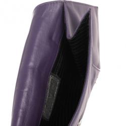 Pre Owned Versace Vintage Purple Leather Clutch
