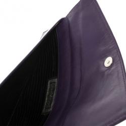 Pre Owned Versace Vintage Purple Leather Clutch