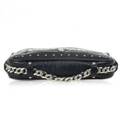 Pre Owned Versace Black Leather Shoulder Bag