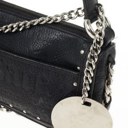 Pre Owned Versace Black Leather Shoulder Bag