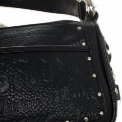 Pre Owned Versace Black Leather Shoulder Bag