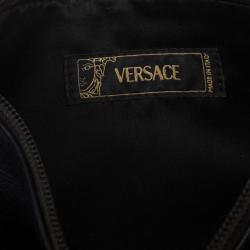 Pre Owned Versace Black Leather Shoulder Bag