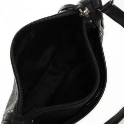 Pre Owned Versace Black Leather Shoulder Bag