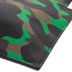 Pre Owned Versace Green Camouflage Leather Crossbody Bag