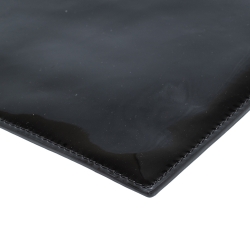 Pre Owned Versace Black Patent Leather Medusa Wristlet Pouch