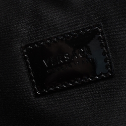 Pre Owned Versace Black Patent Leather Medusa Wristlet Pouch