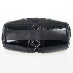 Pre Owned Versace Black Patent Chain Link Handle Satchel