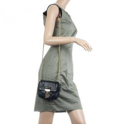 Pre Owned Versace Black Chain Mini Shoulder Bag