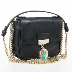 Pre Owned Versace Black Chain Mini Shoulder Bag
