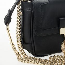 Pre Owned Versace Black Chain Mini Shoulder Bag