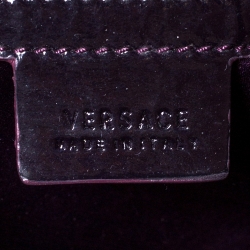 Pre Owned Versace Purple Patent Leather Loop Detail Shoulder Bag