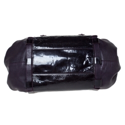 Pre Owned Versace Purple Patent Leather Loop Detail Shoulder Bag