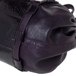 Pre Owned Versace Purple Patent Leather Loop Detail Shoulder Bag