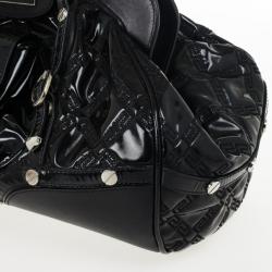 Pre Owned Versace Black Patent Framed Satchel