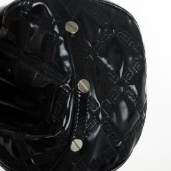 Pre Owned Versace Black Patent Framed Satchel