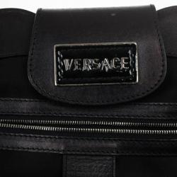 Pre Owned Versace Black Patent Framed Satchel