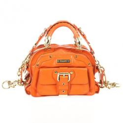 مملوكة مسبقًا Versace Orange Leather Mini Satchel