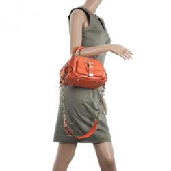 مملوكة مسبقًا Versace Orange Leather Mini Satchel