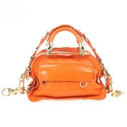 مملوكة مسبقًا Versace Orange Leather Mini Satchel