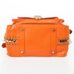 مملوكة مسبقًا Versace Orange Leather Mini Satchel