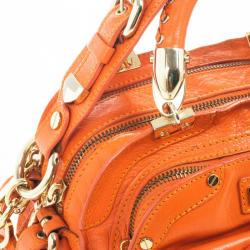 مملوكة مسبقًا Versace Orange Leather Mini Satchel