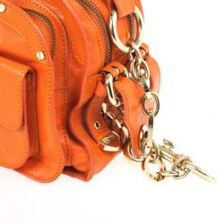 مملوكة مسبقًا Versace Orange Leather Mini Satchel