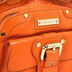 مملوكة مسبقًا Versace Orange Leather Mini Satchel