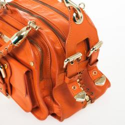 مملوكة مسبقًا Versace Orange Leather Mini Satchel