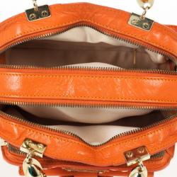 مملوكة مسبقًا Versace Orange Leather Mini Satchel