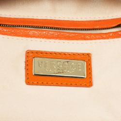 مملوكة مسبقًا Versace Orange Leather Mini Satchel