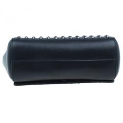 Pre Owned Versace Black  Leather Studded Crystal Chain Shoulder Bag