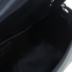 Pre Owned Versace Black  Leather Studded Crystal Chain Shoulder Bag